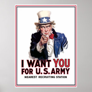 Poster Oncle Sam "I Want You" — Frontière