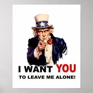 Poster Oncle Sam VEUT QUE TU ME LAISSES SEULE