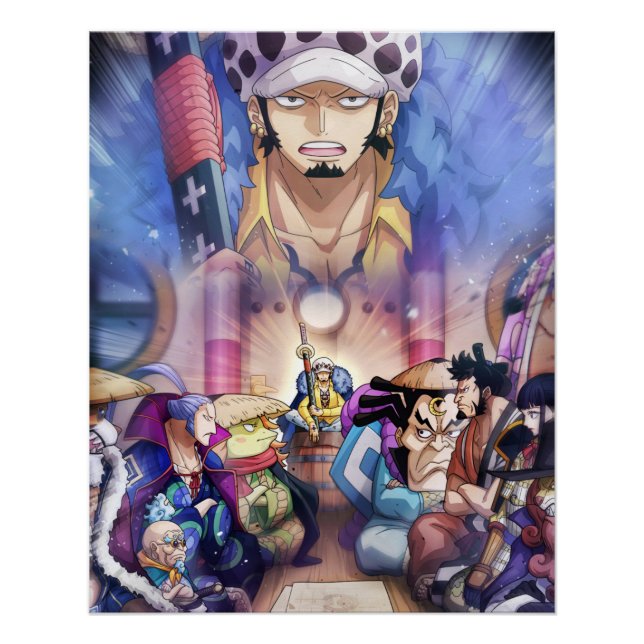 Poster One piece , Law , Luffy et Captain Kid (Devant)