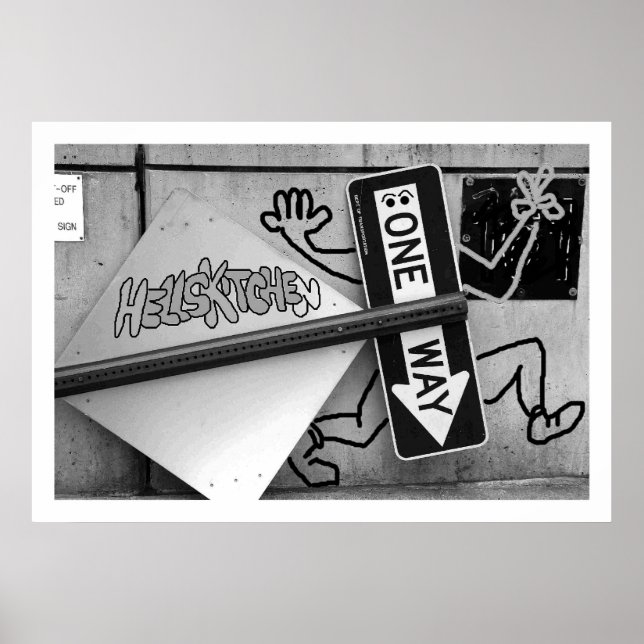 Poster "One Way" à Hell's Kitchen New York City (Devant)