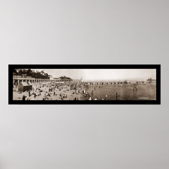 Poster Ontario Canada Bathing Photo 1911 (Devant)