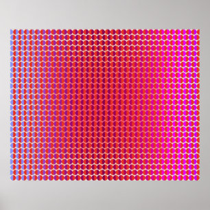 Poster Op Art Facing Each Other Red Fuchsia Violet