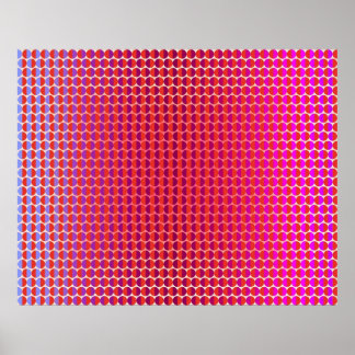 Poster Op Art Facing Each Other Red Fuchsia Violet