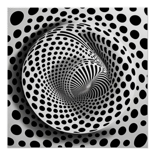 Poster Op Art Noir Et Blanc (Devant)