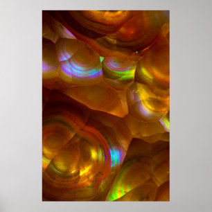 Poster Opale de feu orange iridescente