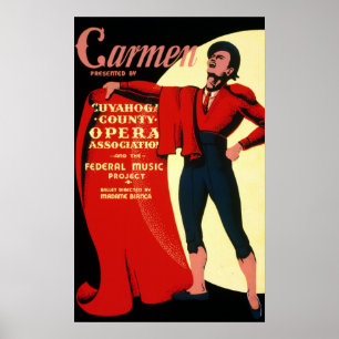 Poster Opéra fédéral vintage Carmen de projet de musique