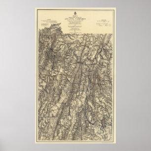 Poster Opérations militaires de la campagne Atlanta
