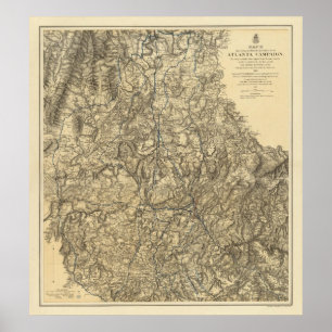 Poster Opérations militaires de la campagne d'Atlanta