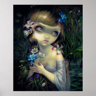 Poster Ophélie ART IMPRIMER Portrait d'Ophélie gothique