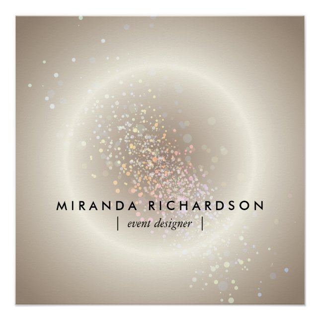 Poster Or céleste Confetti (Devant)