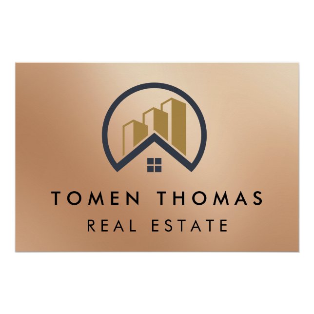 Poster Or Rose | Immobilier couleur rouge (Devant)