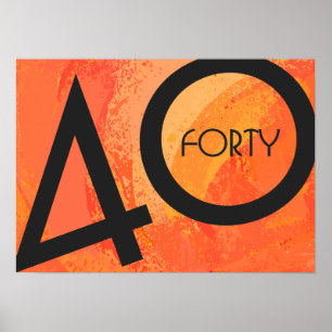 Poster Orange 40 Anniversaire de la Décennie