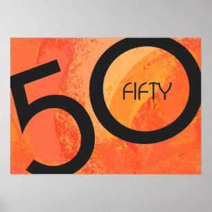 Poster Orange 50 Anniversaire de la Décennie
