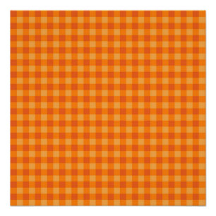Poster Orange Buffalo Plaid Holiday