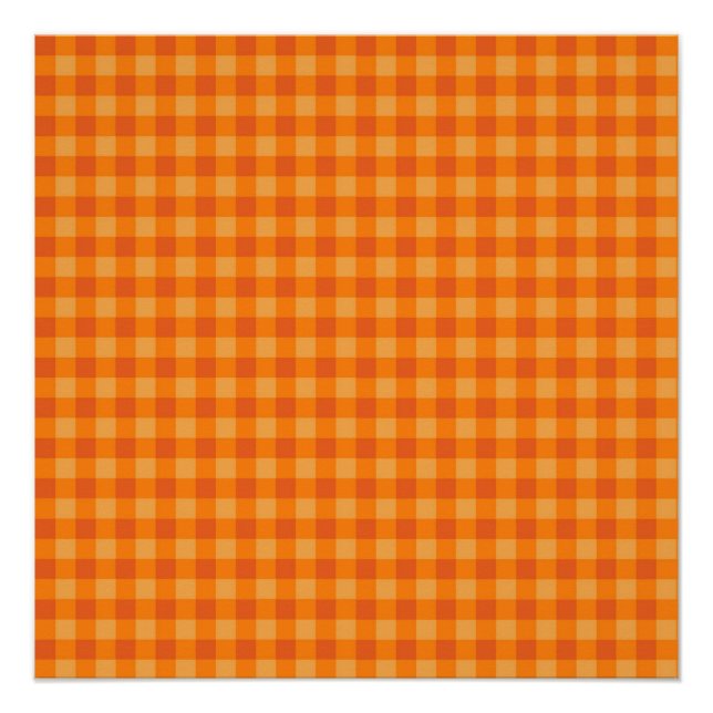 Poster Orange Buffalo Plaid Holiday (Devant)