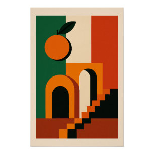 Poster Orange Italienne – Soleil et Architecture