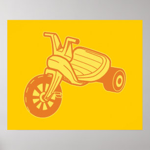 Poster Orange Plastic Tricycle Graphic