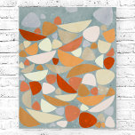 Poster Orange rétro Abstrait<br><div class="desc">Abstraites formes rétro bio en orange, mousse de mer et crème. Art original de Nic Squirrell.</div>