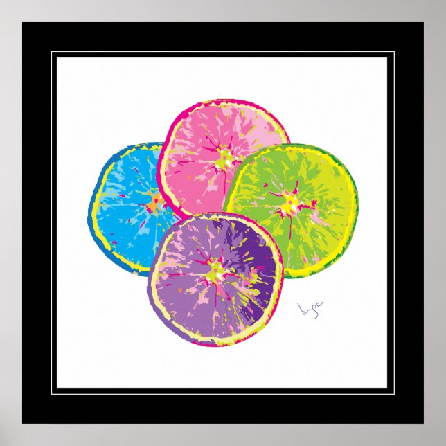 Poster Orange Slices Pop Art coloré (Devant)