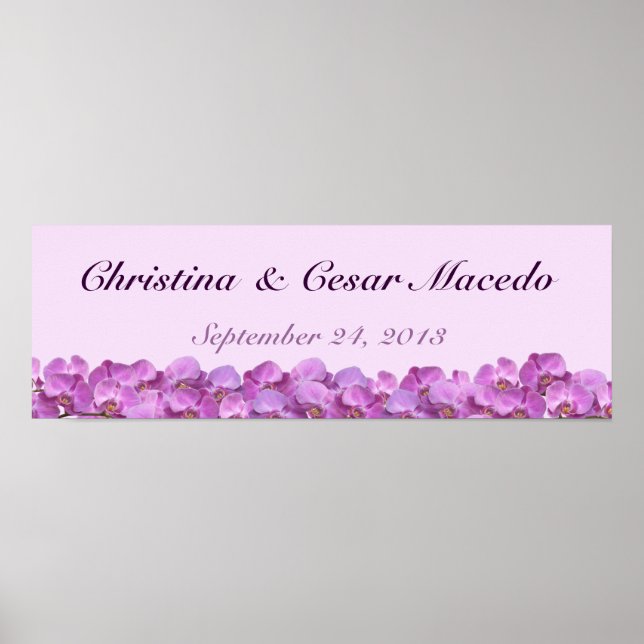 Poster Orchidées violettes de bannière personnalisée de 2 (Devant)
