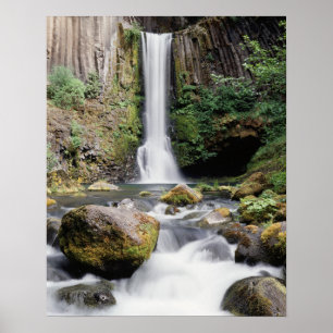 Poster Oregon, chutes de Toketee et formations rocheuses