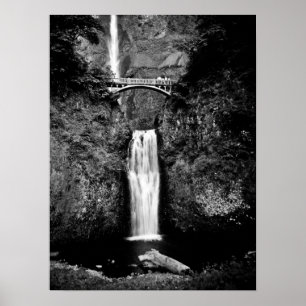 Poster Oregon Waterfalls (Black and White)