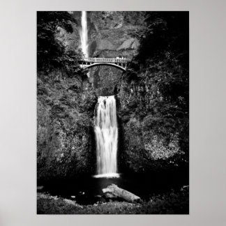 Poster Oregon Waterfalls (Black and White)