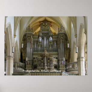 Poster Organe dans le Predigerkirche, Erfurt, Allemagne