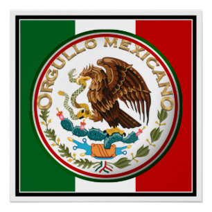 Poster Orgueil Mexicain (Aigle du drapeau mexicain)