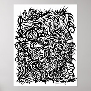 Poster Oriental Tribal Tattoo Design