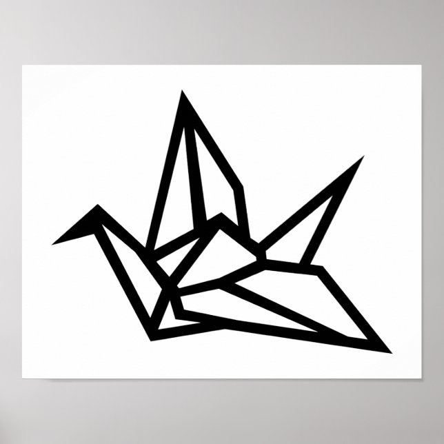 Poster Origami crane (Devant)