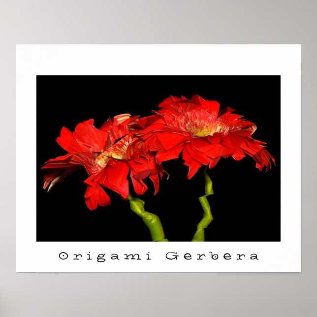 Poster Origami Gerbera (Devant)
