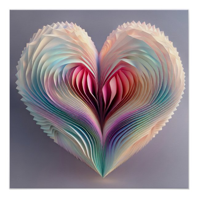 Poster Origami Heart (Devant)