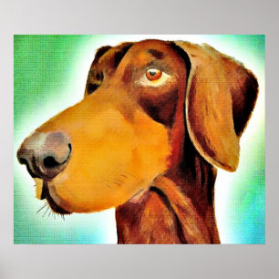 Poster original de l'artiste Proud Red doberman