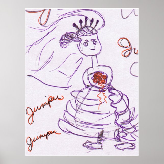 Poster original du croquis de mariée (Devant)