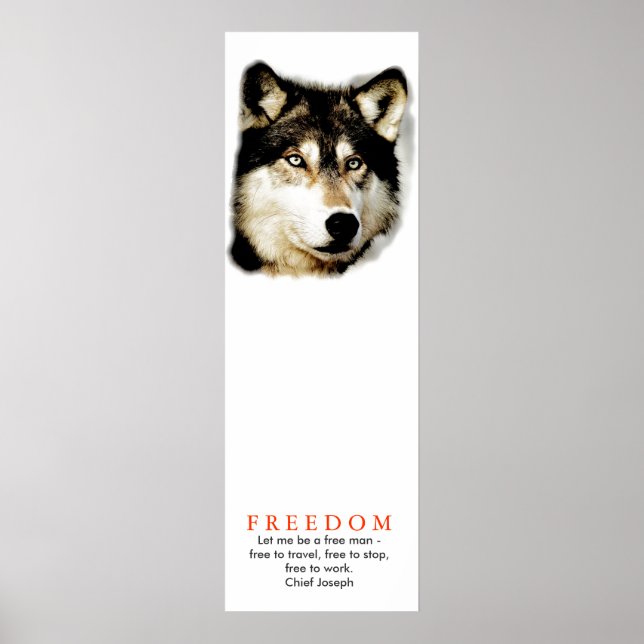 Poster original Freedom Motivation Wolf Imprimer (Devant)
