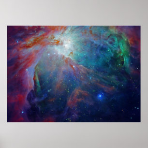 Poster Orion Nebula chatoyant bleu NASA