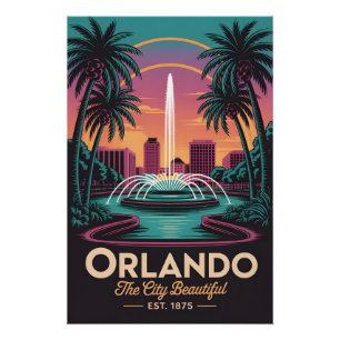 Poster Orlando Floride Ville Belle Voyage Rétro