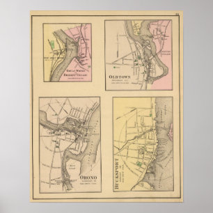 Poster Orono, grands travaux, Oldtown, Bucksport