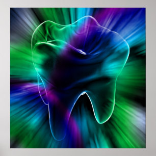 Poster Orthodontiste Dentiste Bleu Chatoyant