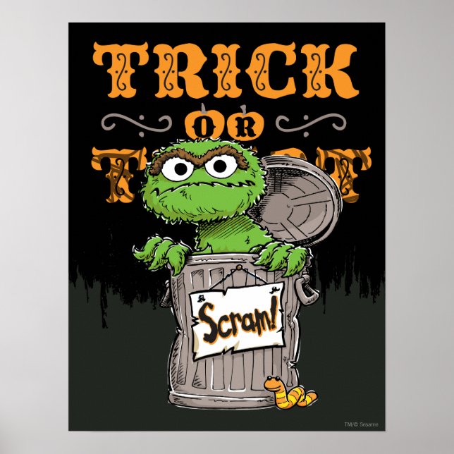 Poster Oscar the Grouch - Trick or Treat, Scram! (Devant)