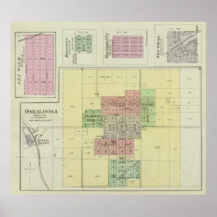 Poster Oskaloosa, promenade de Lea, et filon, le Kansas