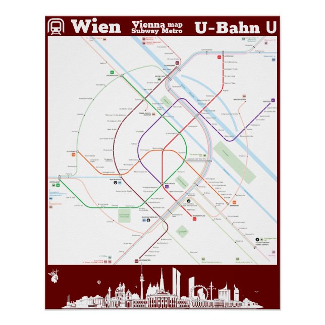 Poster " Österreich : Wien U-Bahn métromap ... (Devant)