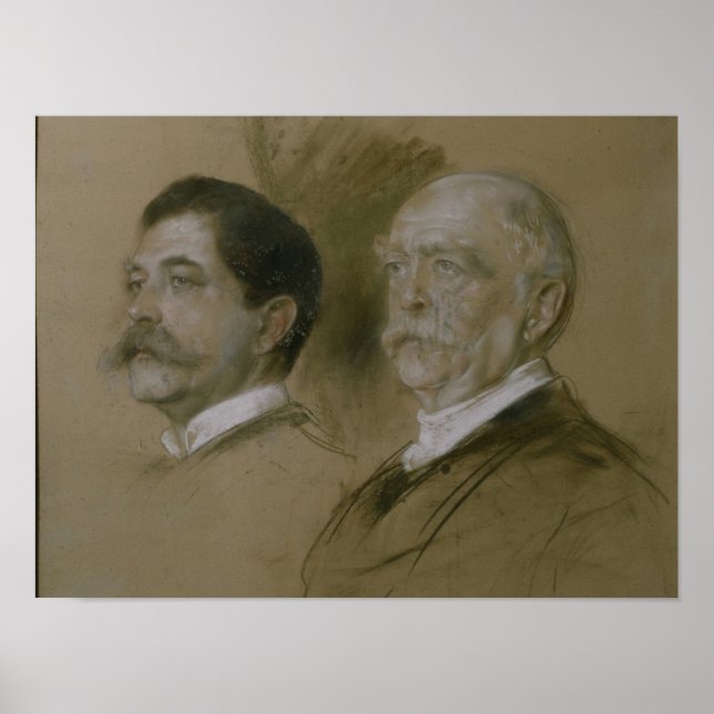Poster Otto von Bismarck et son Fils Herbert (Devant)
