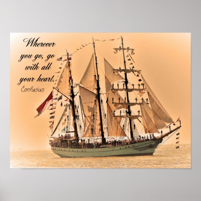 Poster Où que vous alliez -Confucius Citer deux -Art Prin (Devant)