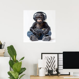 Poster ou télécharger Gamer Chimp pour enfants
