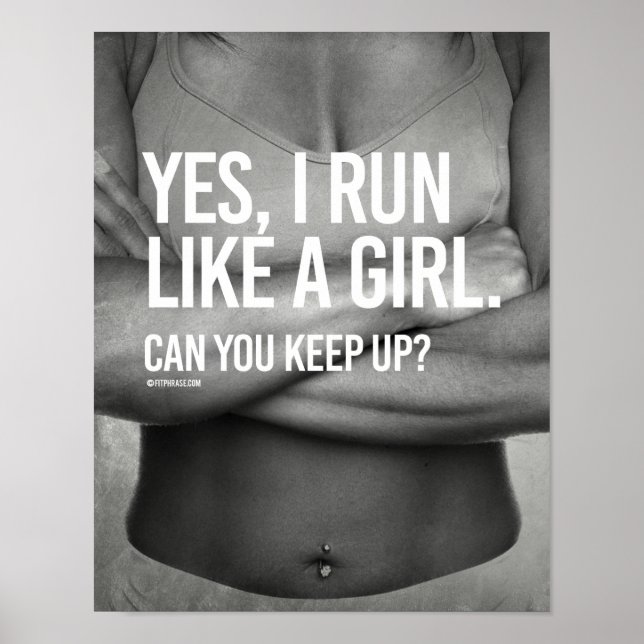 Poster Oui, je cours comme une fille — Fitness des filles (Devant)