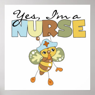 Poster OUI, je suis infirmière T-shirts et cadeaux