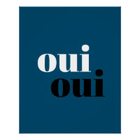 oui Moderne Bleu Simple typographie salle de bain