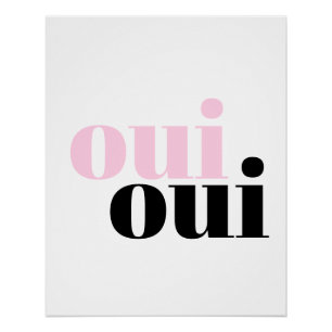 Poster oui moderne simple typographie salle de bain poste